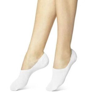 Hue Womens One Size Fits Most High Cut Cotton Resort Liner Socks in White 1077